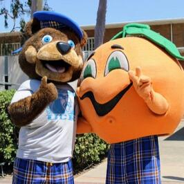 Picture of UCR Mascot Scotty Highlander and Norm the Orange