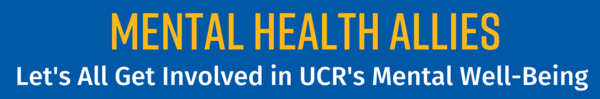 Blue Mental Health Allies Banner with yellow and white text