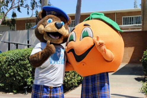 Picture of UCR Mascot Scotty Highlander and Norm the Orange